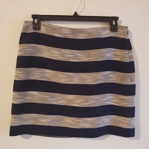 Loft women's mini skirt, black & tan stripe, size 12